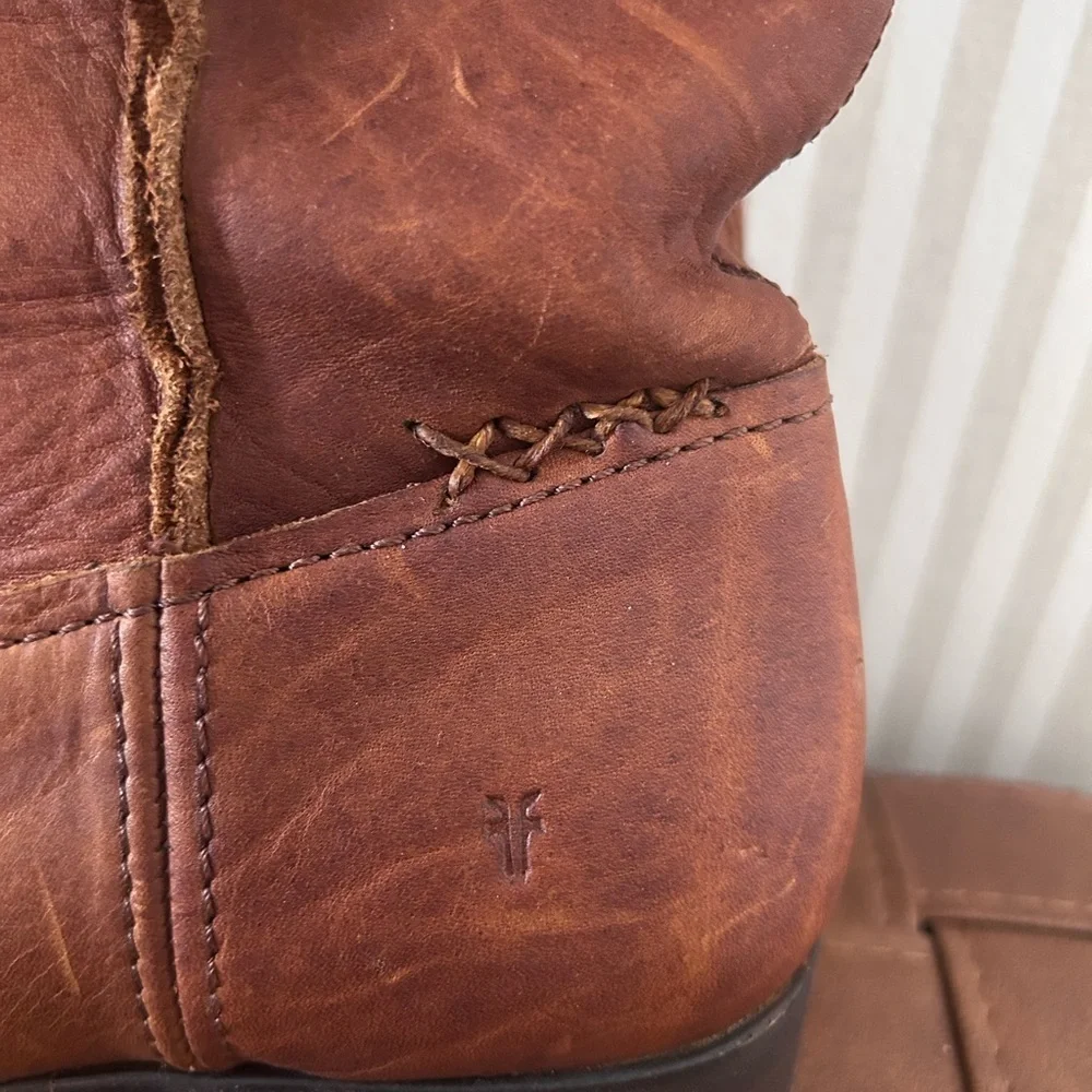 Frye Cara Tall Leather Boot Cognac Brown Riding Boot Women’s Size 8 Equestrian